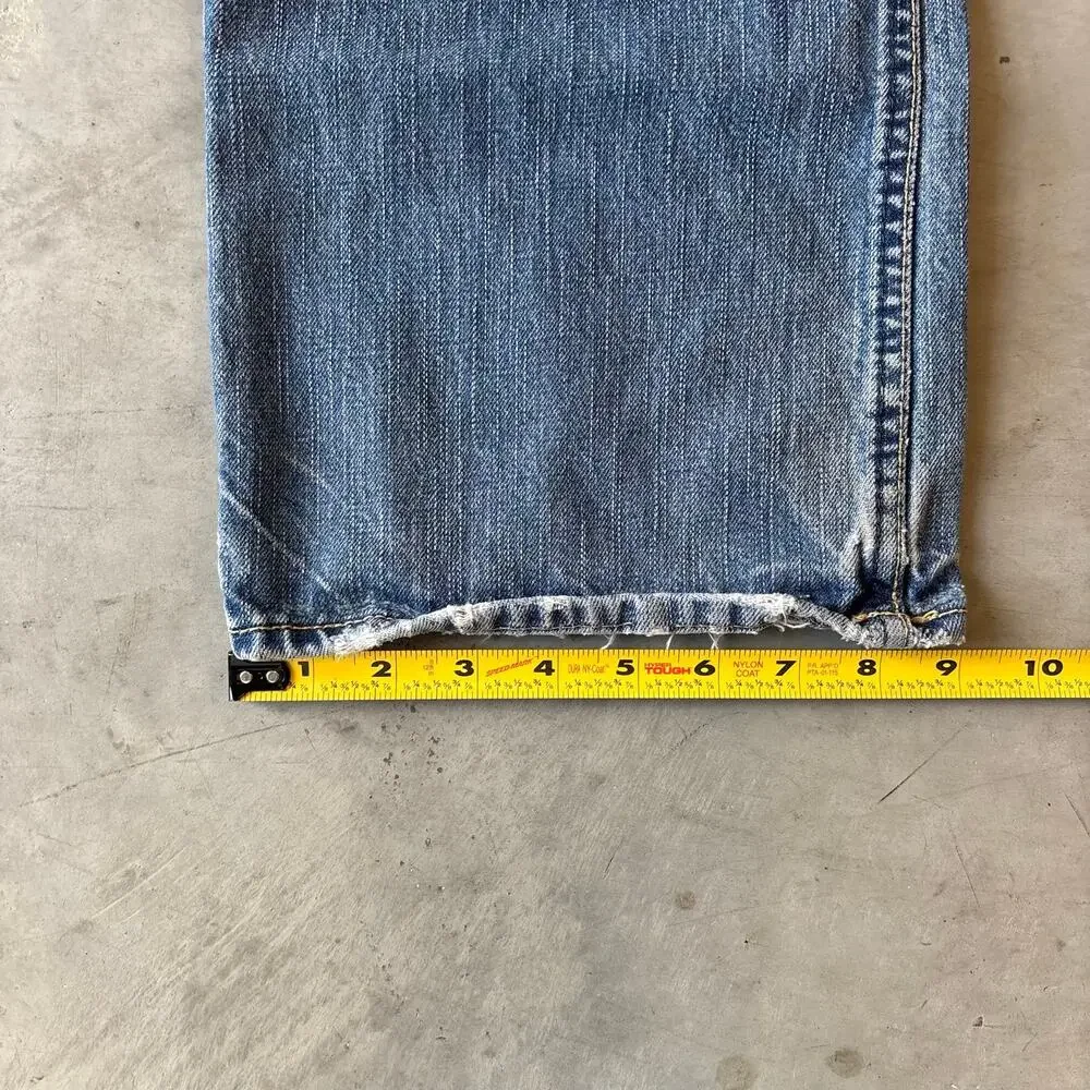 y2k faded distressed bootcut denim jeans